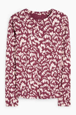 Basic-Langarmshirt - gemustert