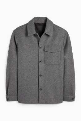 Giacca camicia - regular fit - collo all'italiana - fantasia