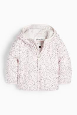 Doudoune pour bébé à capuche - déperlante - à fleurs