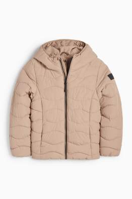 Quilted jacket with hood - water-repellent