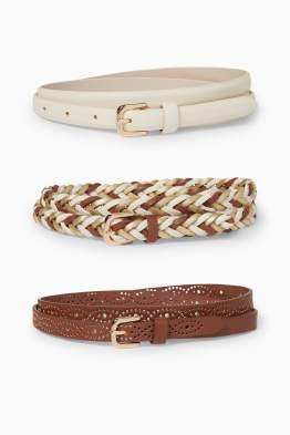 Lot de 3 - ceinture - matière synthétique