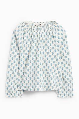 Blusa - a fiori - tessuto tramato
