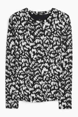 Basic-Langarmshirt - gemustert