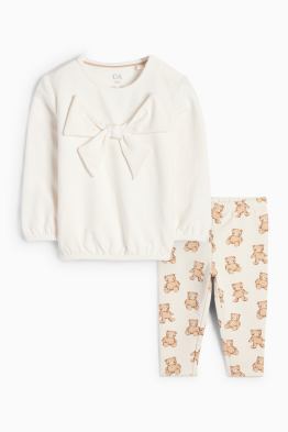 Ourson et nœud - tenue pour bébé - 2 pièces