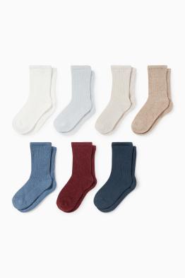 Multipack 7er - Baby-Socken - gerippt