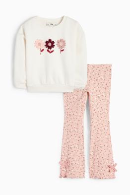 Blume - Set - Sweatshirt und Flared Leggings - 2 teilig
