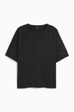 T-Shirt mit Strasssteinen - Regular Fit