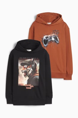 Lot de 2 - jeux vidéo et tigre - sweat à capuche