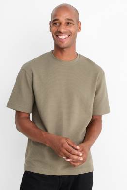 T-Shirt - Relaxed Fit - gerippt