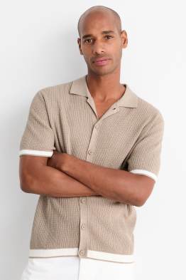 Strick-Hemd - Regular Fit - Kent - gerippt