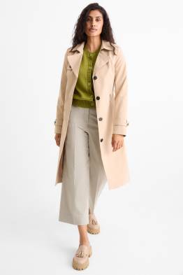 Pantalons de tela amb cinturó - high waist - wide leg