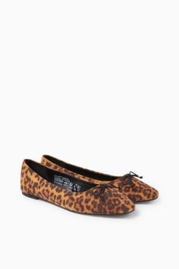 Ballerine - similpelle scamosciata - stampa leopardata