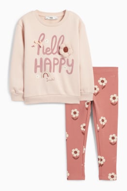Floral - set - sweatshirt and leggings - 2 piece