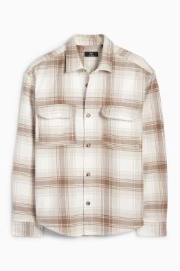 Flanellen overhemd - relaxed fit - kent - geruit
