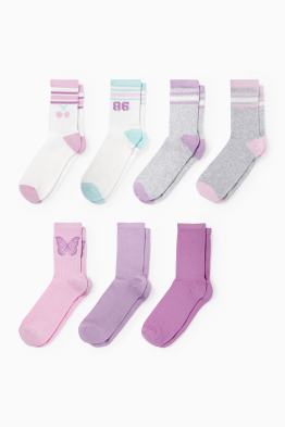 Multipack 7er - Schmetterling und Kirsche - Socken mit Motiv