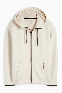 Sportvest van sweatstof met capuchon