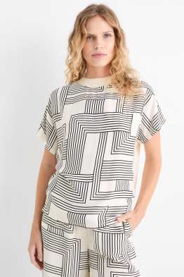 T-Shirt - Relaxed Fit - gemustert