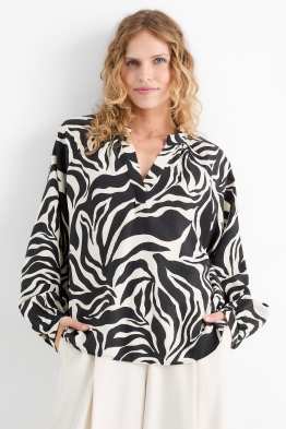 Blusa con scollo a V - fantasia