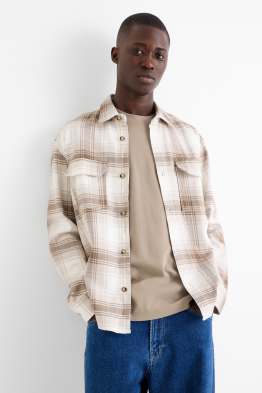 Flanellen overhemd - relaxed fit - kent - geruit