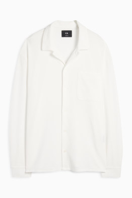 Camisa de punt de mitja - loose fit - coll solapa - acanalada