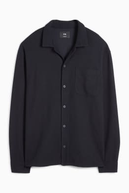 Camisa de punt de mitja - loose fit - coll solapa - acanalada