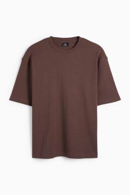 T-Shirt - Relaxed Fit - gerippt
