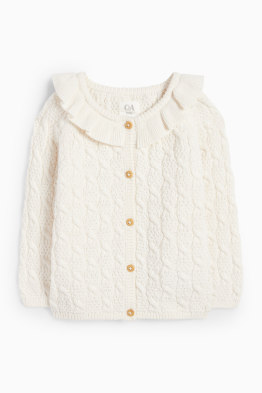 Baby-Strickjacke - Zopfmuster