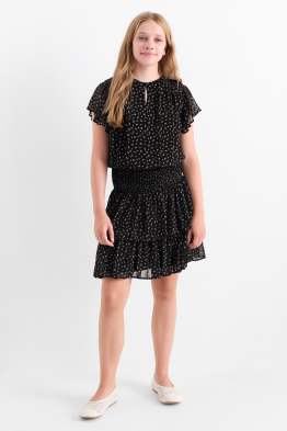 Chiffon-Kleid - geblümt