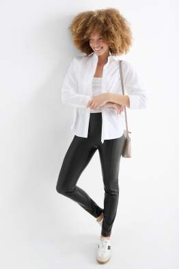 Basic-Leggings - Lederimitat