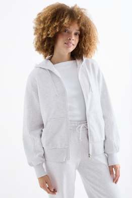 Basic-Sweatjacke mit Kapuze