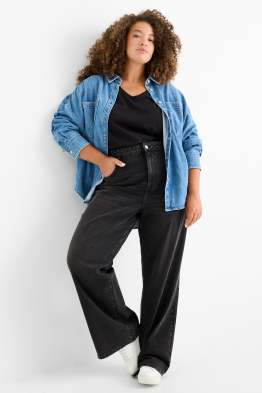 Wide leg jeans - talie înaltă
