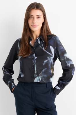 Satin blouse - floral