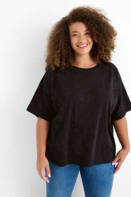 T-Shirt mit Strasssteinen - Regular Fit