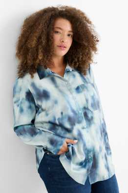 Satin-Bluse - gemustert