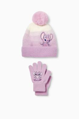 Lilo & Stitch - set - pom-pom hat and gloves - 2 piece