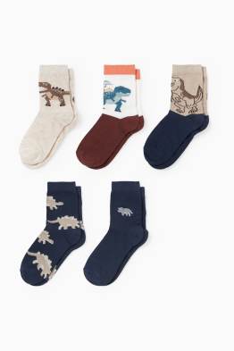 Multipack 5er - Dino - Socken mit Motiv
