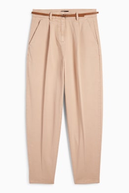 Pantalon de toile à ceinture - high waist - barrel leg