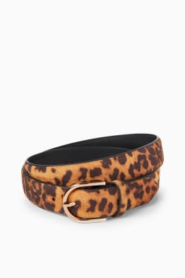 Riem - imitatiesuède - luipaardvelprint