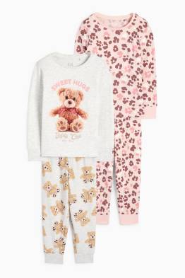 Multipack 2er - Teddy - Pyjama - 4 teilig