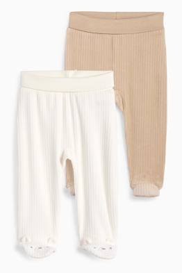 Set van 2 - beertje - baby-pyjamabroek - geribd