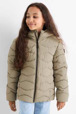 Quilted jacket with hood - water-repellent