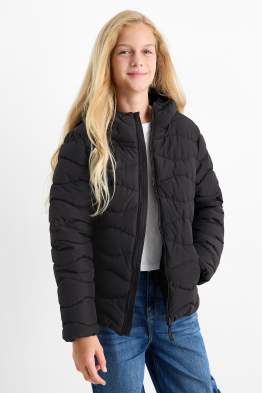 Quilted jacket with hood - water-repellent
