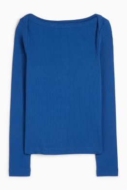 Basic-Langarmshirt - gerippt