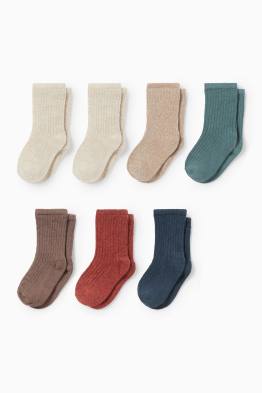 Multipack 7er - Baby-Socken - gerippt