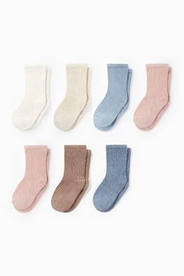 Multipack 7er - Baby-Socken - gerippt