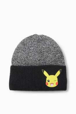 Pokémon - Pikachu - bonnet en maille - finition côtelée