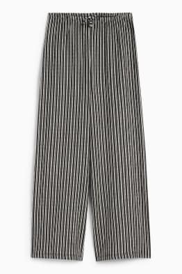 Jersey-Hose - Palazzo - gestreift - strukturiert