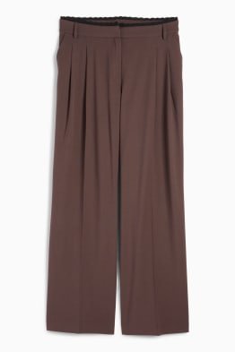 Plátěné kalhoty - mid waist - wide leg