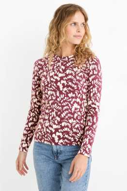 Basic-Langarmshirt - gemustert