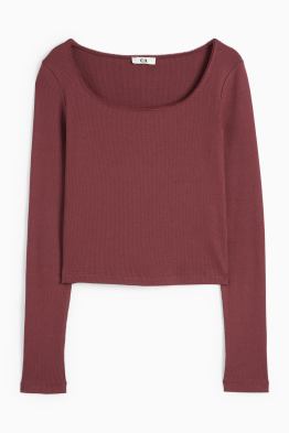 Korte longsleeve - geribd